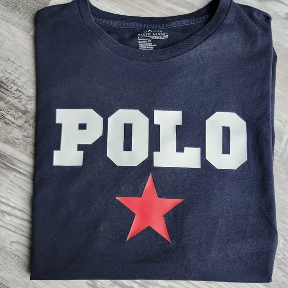 Polo Ralph Lauren Classic Fit Performance T Shirt Mens Large Navy Red Logo - Picture 2 of 7